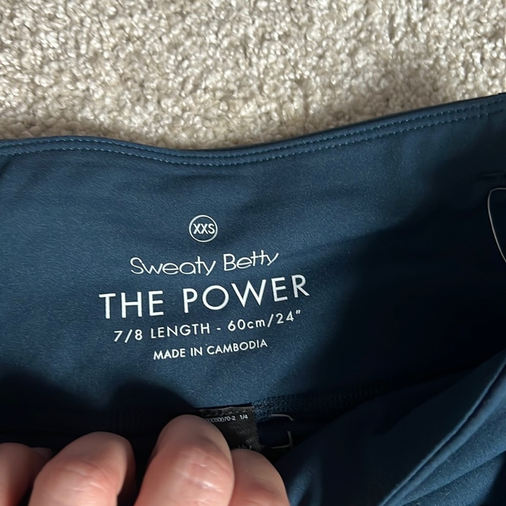 Sweaty Betty the power 7/8 leggings size XXS navy blue
